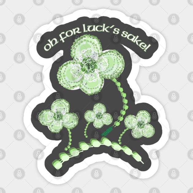 Oh for luck's sake! Pickleball clover. by Pickleball ARTwear Sticker by Pickleball ARTwear 
